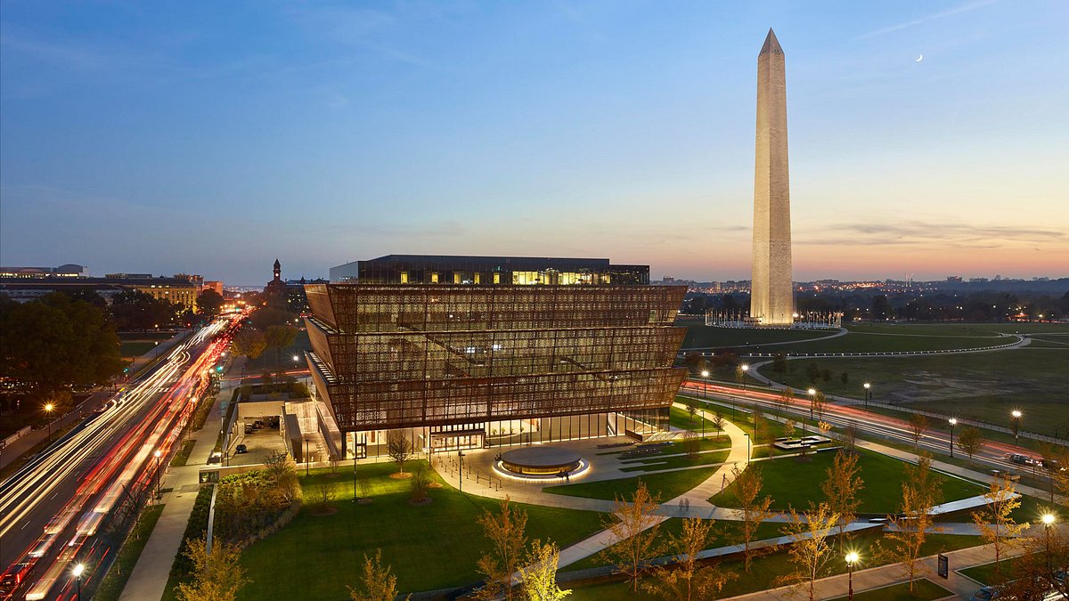 Aerial view of the National Museum of African American History in Washington, D.C.