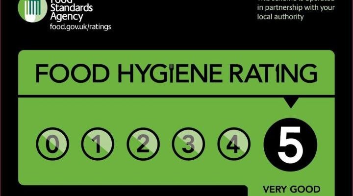 We have a 5 food hygiene rating