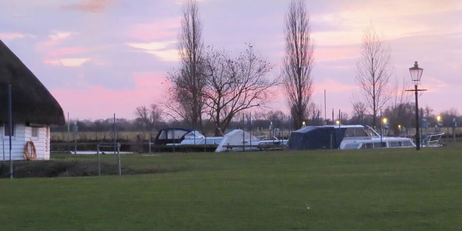 The boathouse at sunset