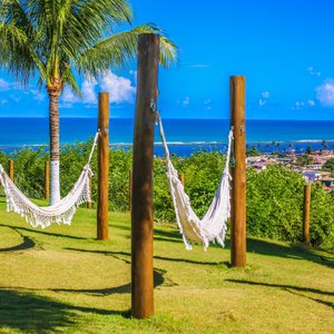 Porto Seguro Eco Bahia Hotel in Porto Seguro, image may contain: Summer, Furniture, Scenery, Grass