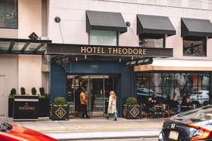 Hotel Theodore in Seattle, image may contain: City, Restaurant, Car, Shop