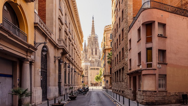 Gothic Quarter in Barcelona, Spain 