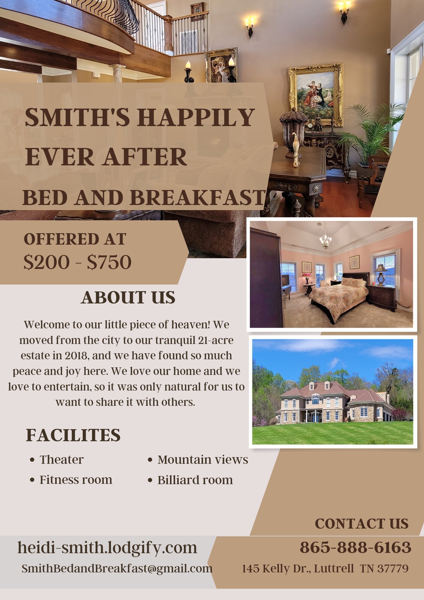 SMITH'S HAPPILY EVER AFTER BED AND BREAKFAST - B&B Reviews (Luttrell, TN)