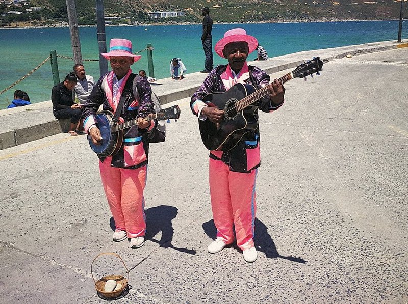 Musicians playing on Fish Hoek Beach