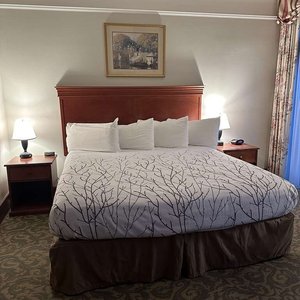 Best Western Plus Pioneer Square Hotel Downtown in Seattle, image may contain: Lamp, Furniture, Painting, Bed