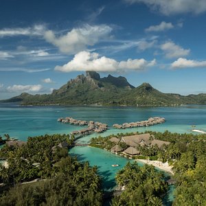 Four Seasons Resort Bora Bora - a luxurious private island experience with the destination's best views of majestic Mount Otemanu.
