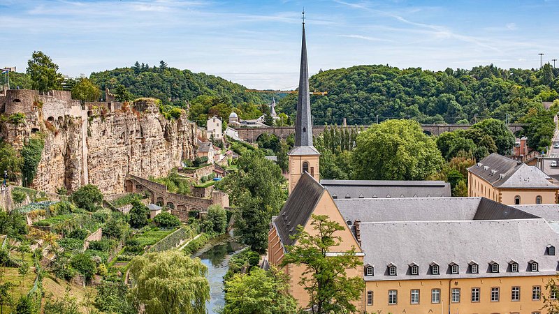 An aerial view of Abbaye de Neumünster in Luxembourg