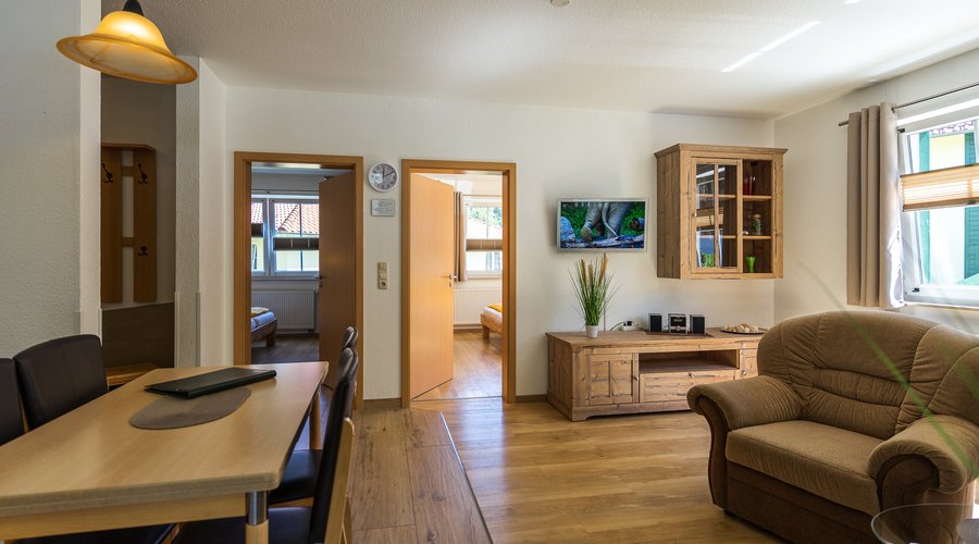 Wohnzimmer Ferienwohnung Kirchblick
