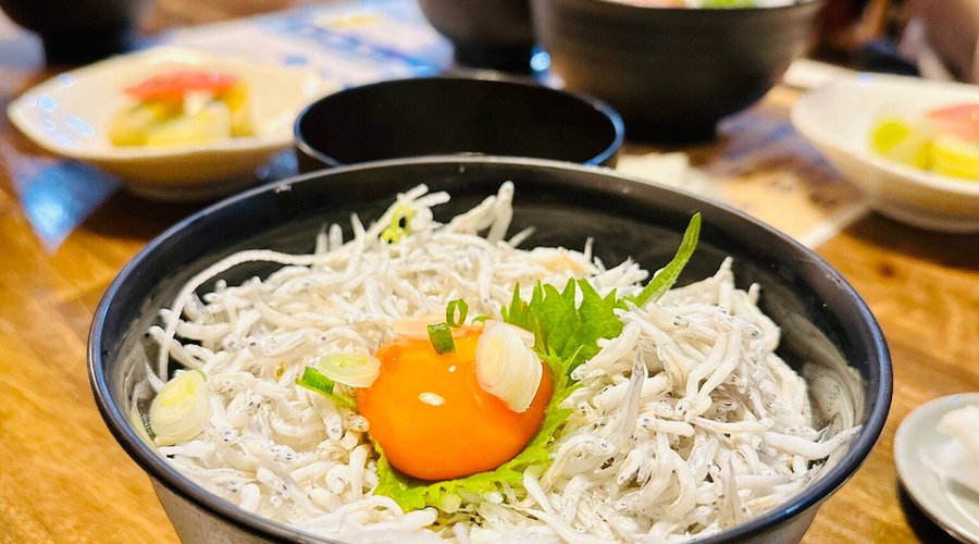 アジフライと釜揚げしらす丼
