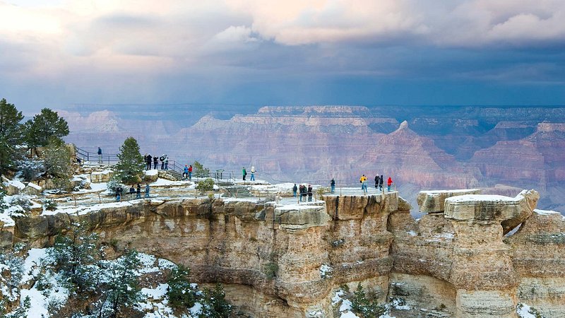 Snow on South Rim of Grand Canyon National Park 