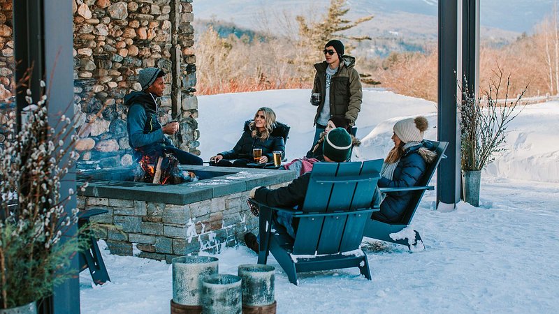 Outdoor fire pit at Topnotch Resort in Stowe, Vermont
