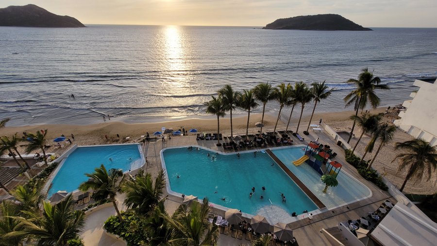 This is the view from all room balconies; the daily and spectacular sunsets of Mazatlán.