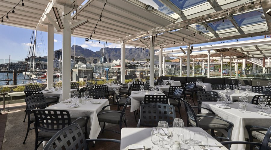 Our terrace looks up at beautiful Table Mountain and out onto the harbour 