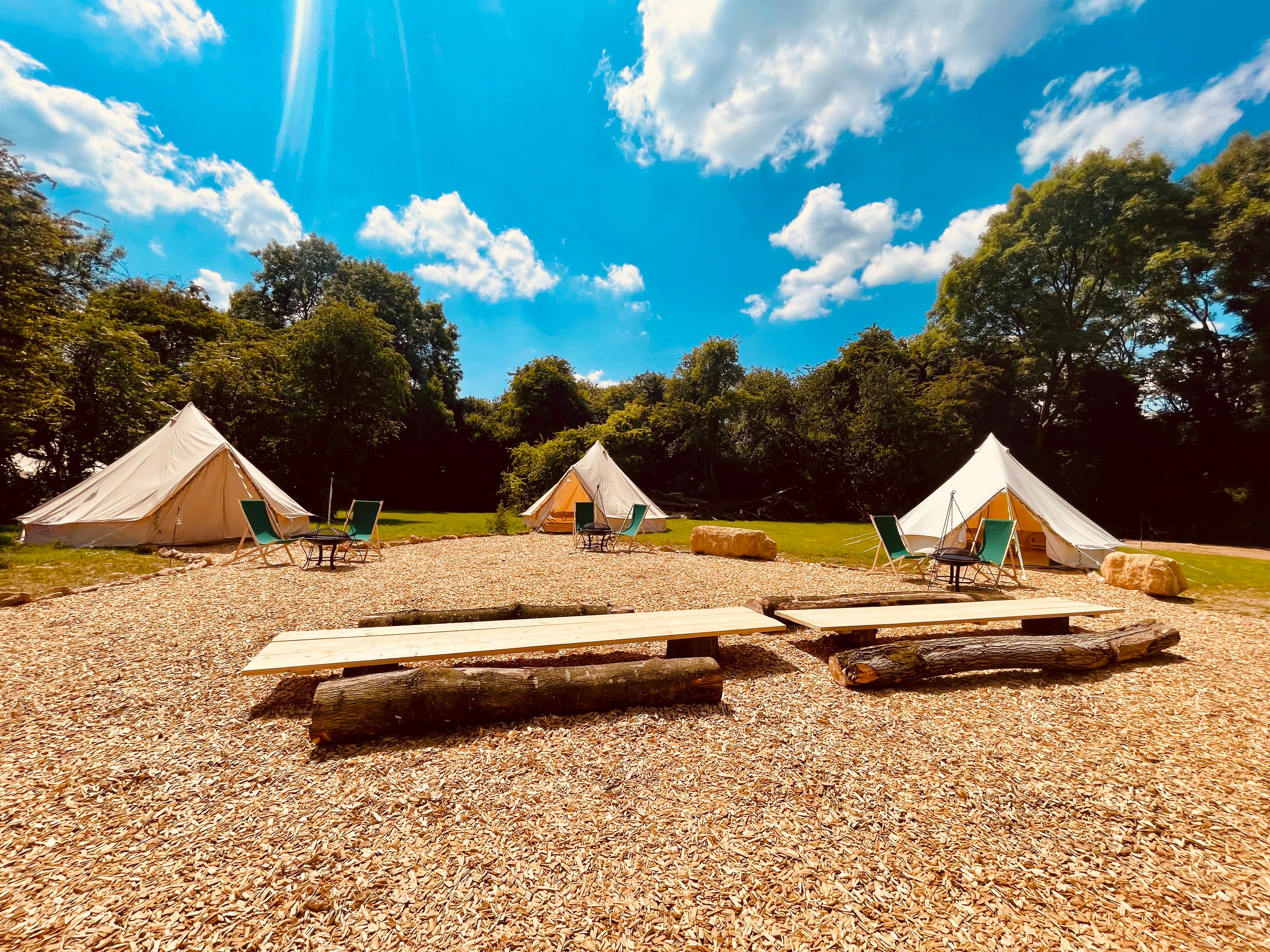 Bell tent clearance village