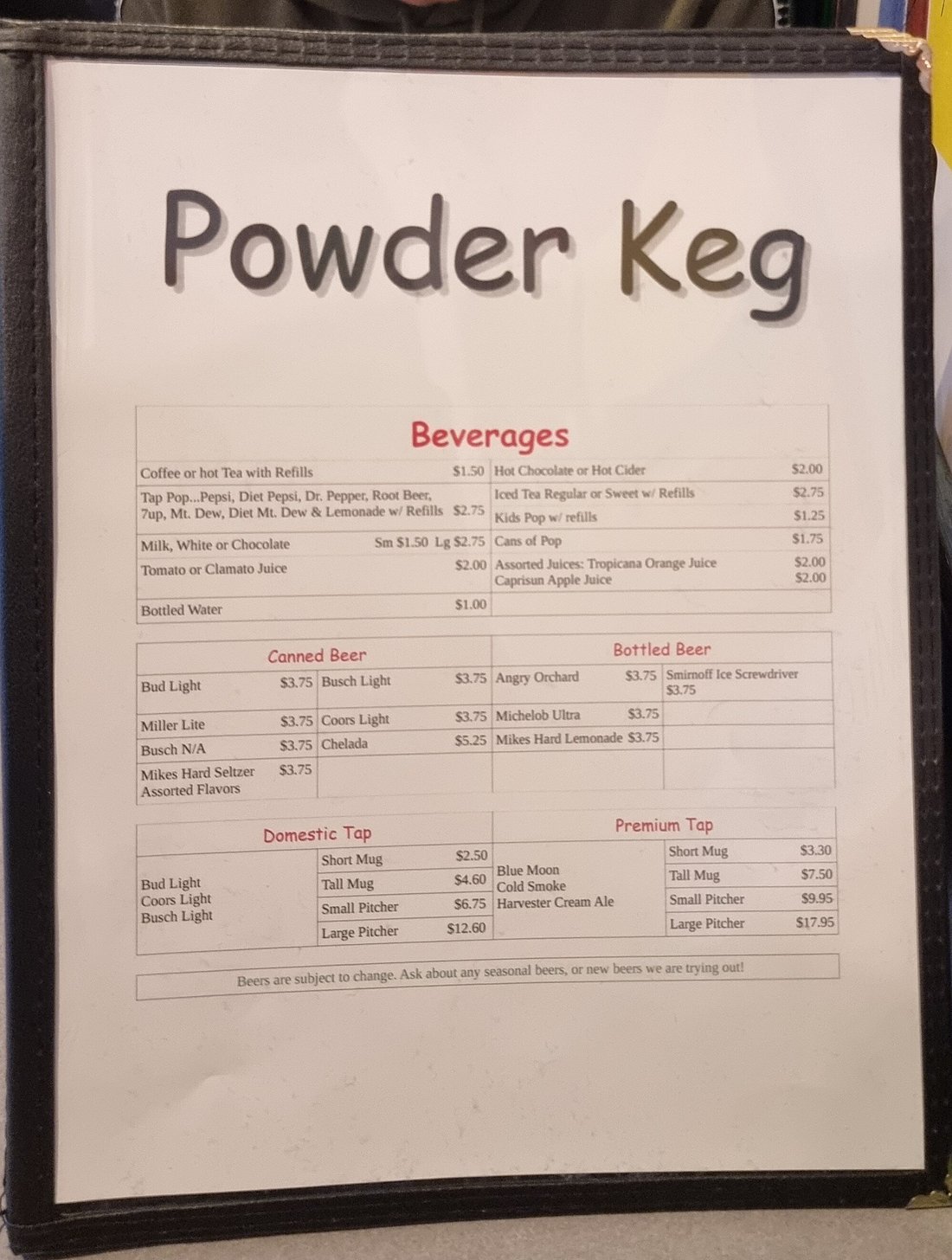 POWDER KEG, Fairview Menu, Prices & Restaurant Reviews Tripadvisor