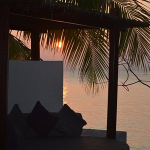 Sunset outside our beach villa
