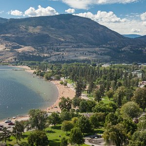 Skaha Lake, just steps away (122 steps to be exact) from the Lakeside Villa.