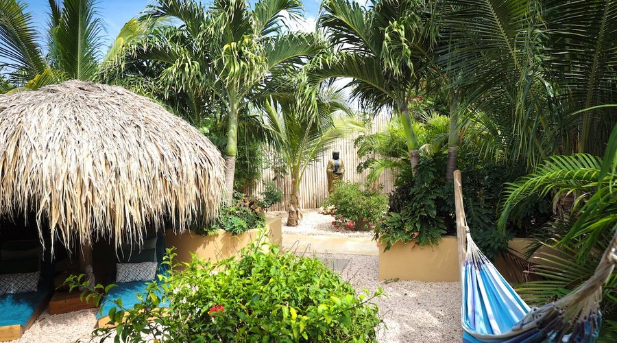 Enjoy private garden seating with hammock