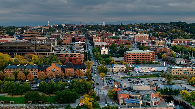 Aerial view of Burlington, Vermont 