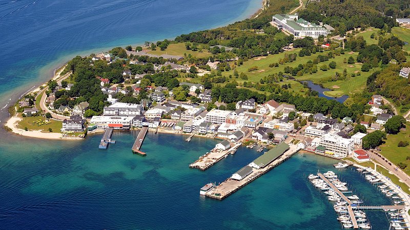 Aerial view of Mackinac Island 