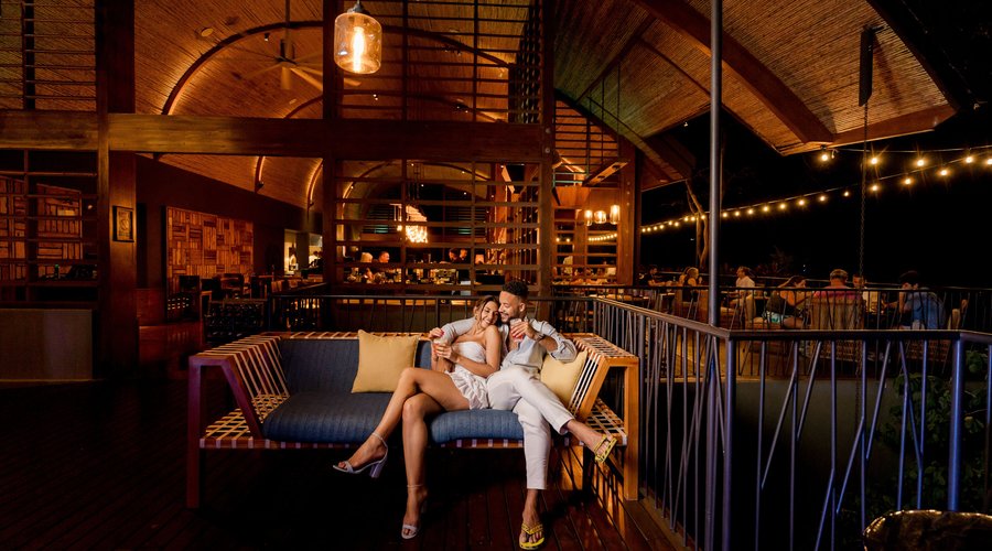 Outside terrace, often featuring live music and dancing.