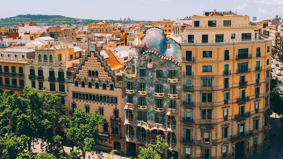 The whimsical Casa Batlló on Passeig de Gràcia in Barcelona, Spain