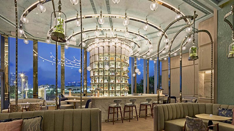 Illuminated bar at ARGO in Hong Kong