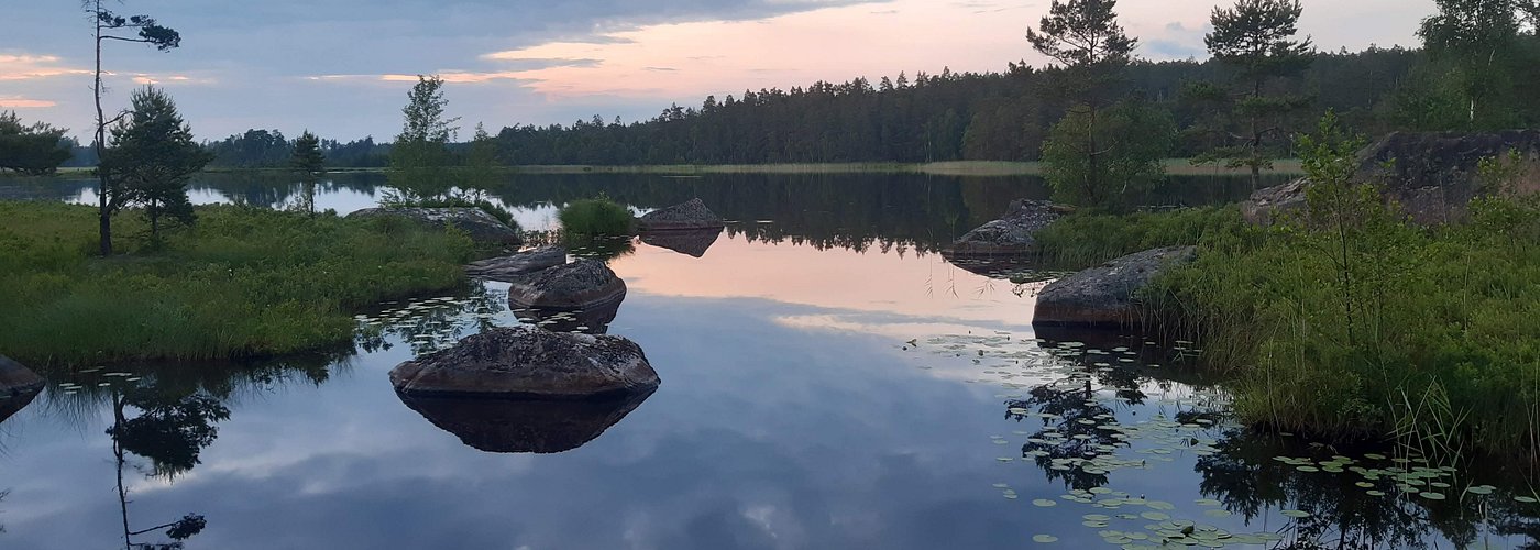 Beautiful small lake in the county of Kronoberg, Smaland, Sweden