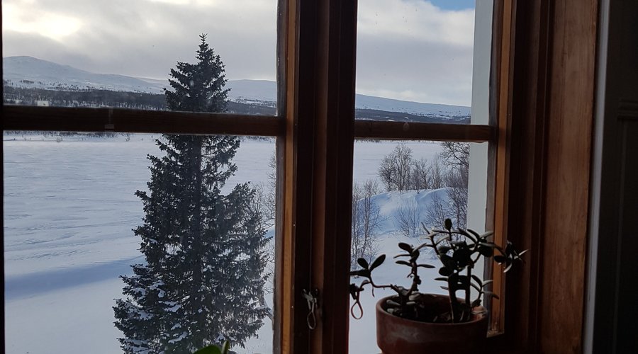 Utsikt från restaurangen mot sjön Malmagen