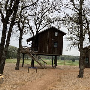 Cabins or Treehouses. Plus an upscale RV Park. Just minutes north of Waco.