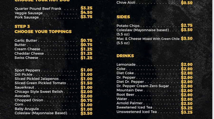 Build your own dog menu 2023
