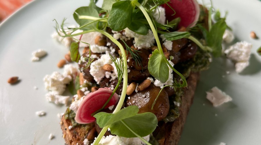 Our slow cooked balsamic braised mushrooms 