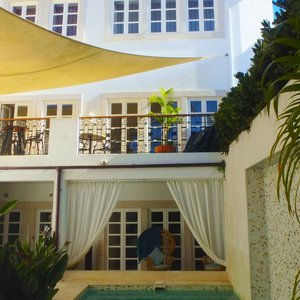 The luxurious pool area.