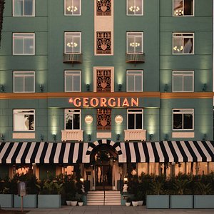 The Georgian Hotel at Sunset