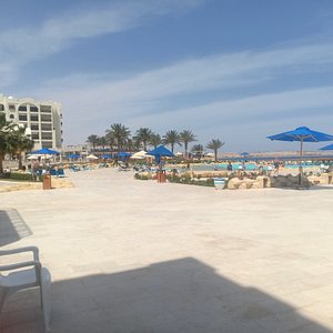The area for activities and swimming pool