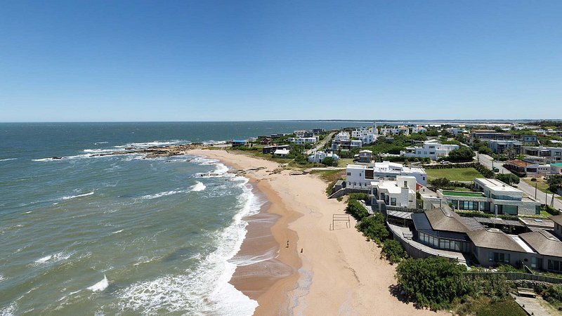 Aerial view of Jose Ignacio coastline, Uruguay 