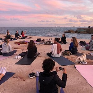 2024 Sunrise Beach Yoga provided by @barcelonabeachyoga