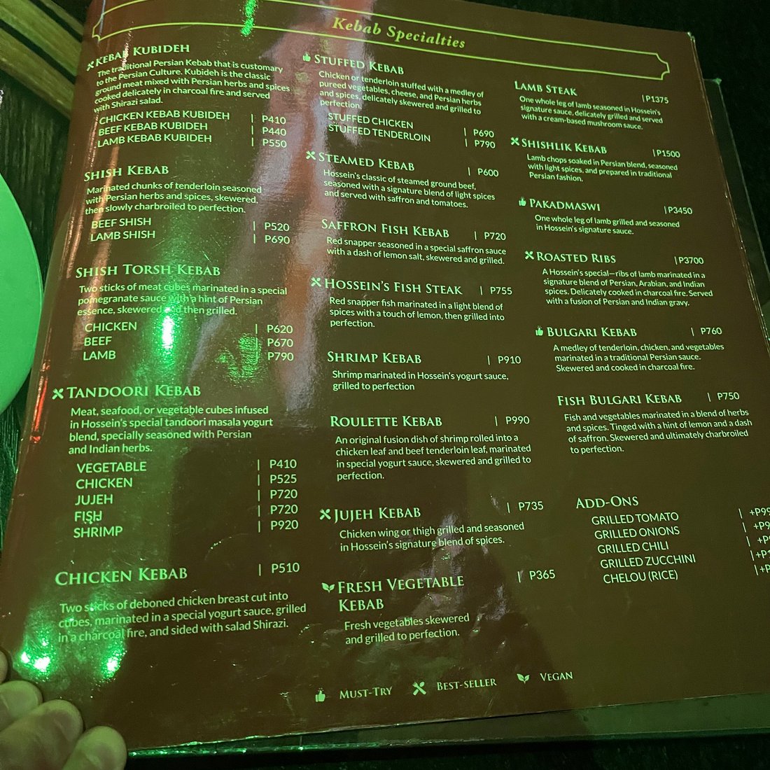 HOSSEINS PERSIAN KEBAB, Makati - Makati Ave - Menu, Prices & Restaurant Reviews - Tripadvisor