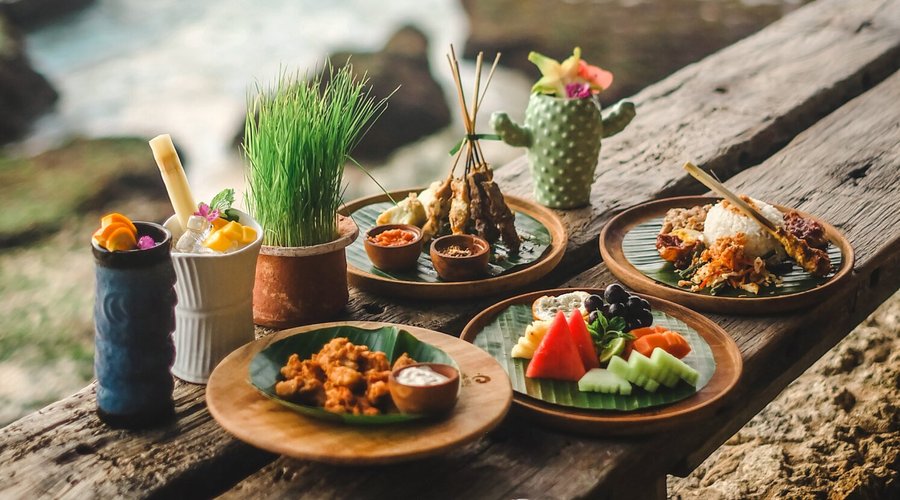 overlooking ocean table