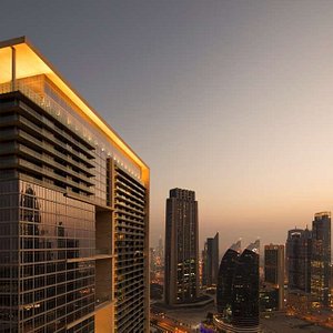 Waldorf Astoria Dubai International Financial Centre in Dubai, image may contain: Penthouse, Balcony, Chair, Home Decor