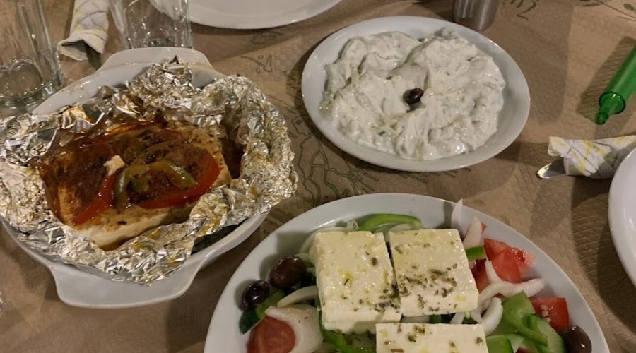 Feta in the oven & Greek Salad