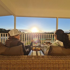 Gorgeous sunset view from Sunset Suite-our most popular suites with couples.