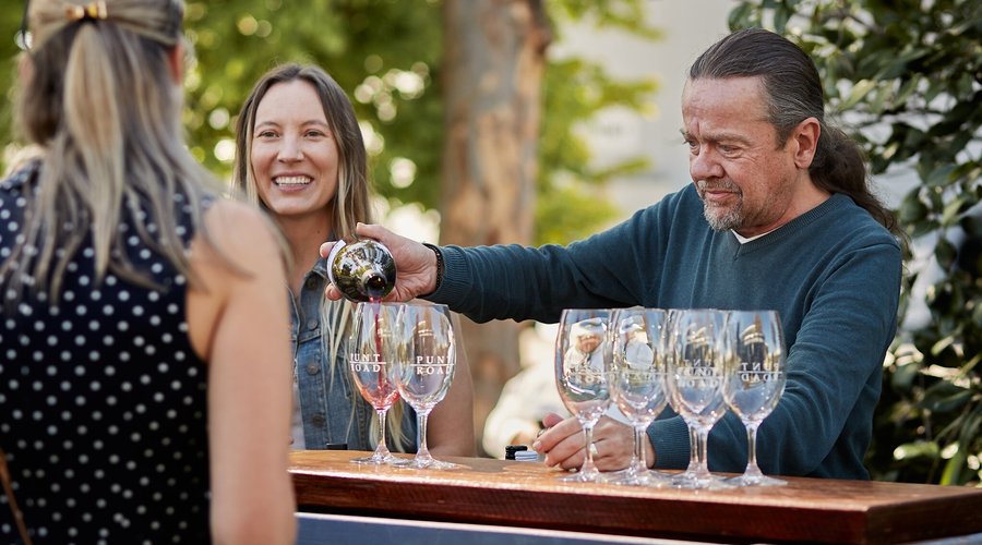 Cellar Door stalwart Des pouring his favourite drop