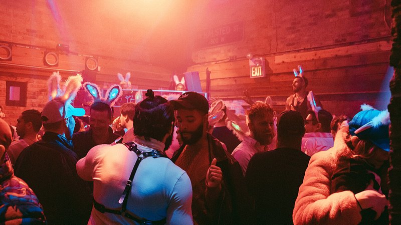 People dancing at Sidetrack in Boystown, Chicago