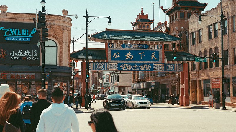 Chinatown Gate in Chicago's Chinatown neighborhood