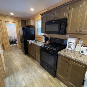 Superior Cabin (2 Bedroom) Fully equipped kitchen w/basic preparation, service, flatware & glassware already provided.