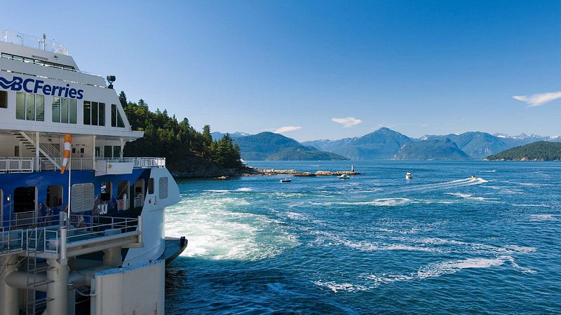 BC Ferries on traveling towards Vancouver Island