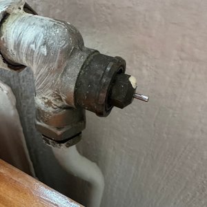 The inoperable thermostatic radiator valve.