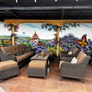 The terrace at Las Terrazas overlooking the town.