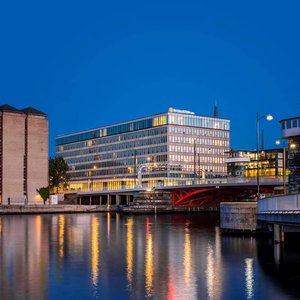 NH Collection Copenhagen Facade Evening Waterfront View x